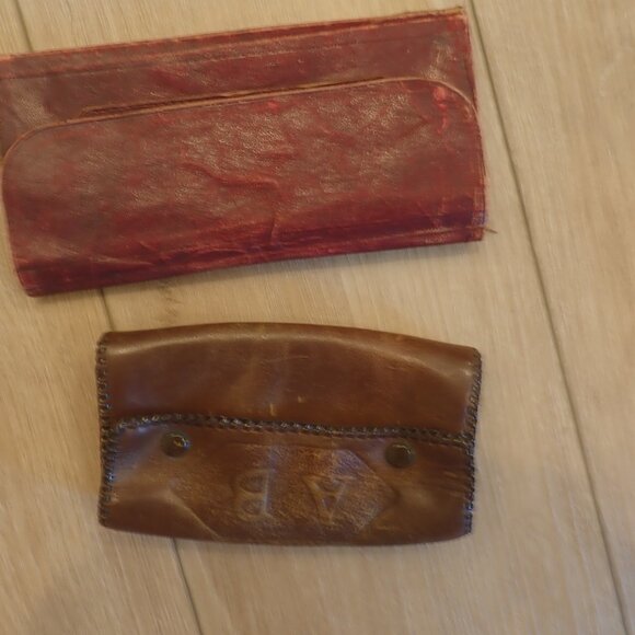 Antique Victorian Leather Wallet RR Railroad Tickets Stamps 1800s + Change purse - Picture 4 of 7